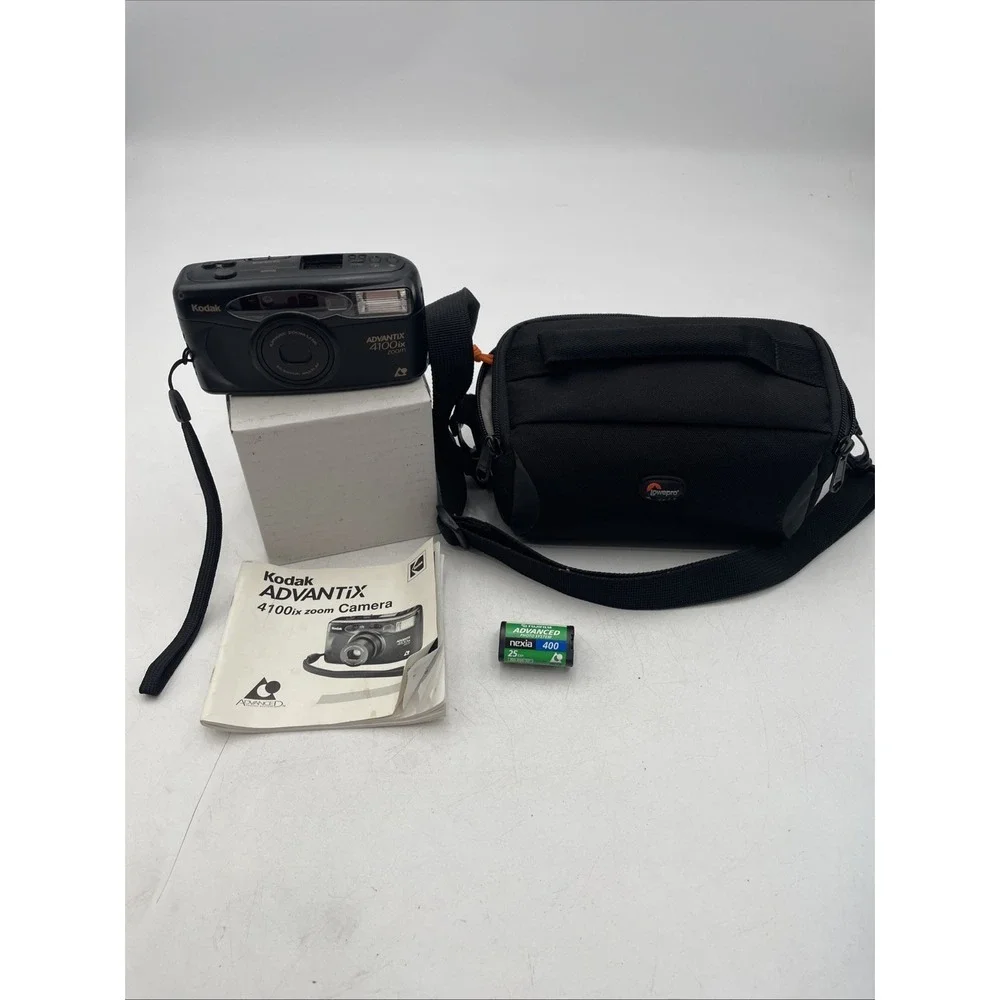 Kodak Advantix 4100ix Zoom APS Film Camera w/ Case & Manual - Tested - Vtg 90s